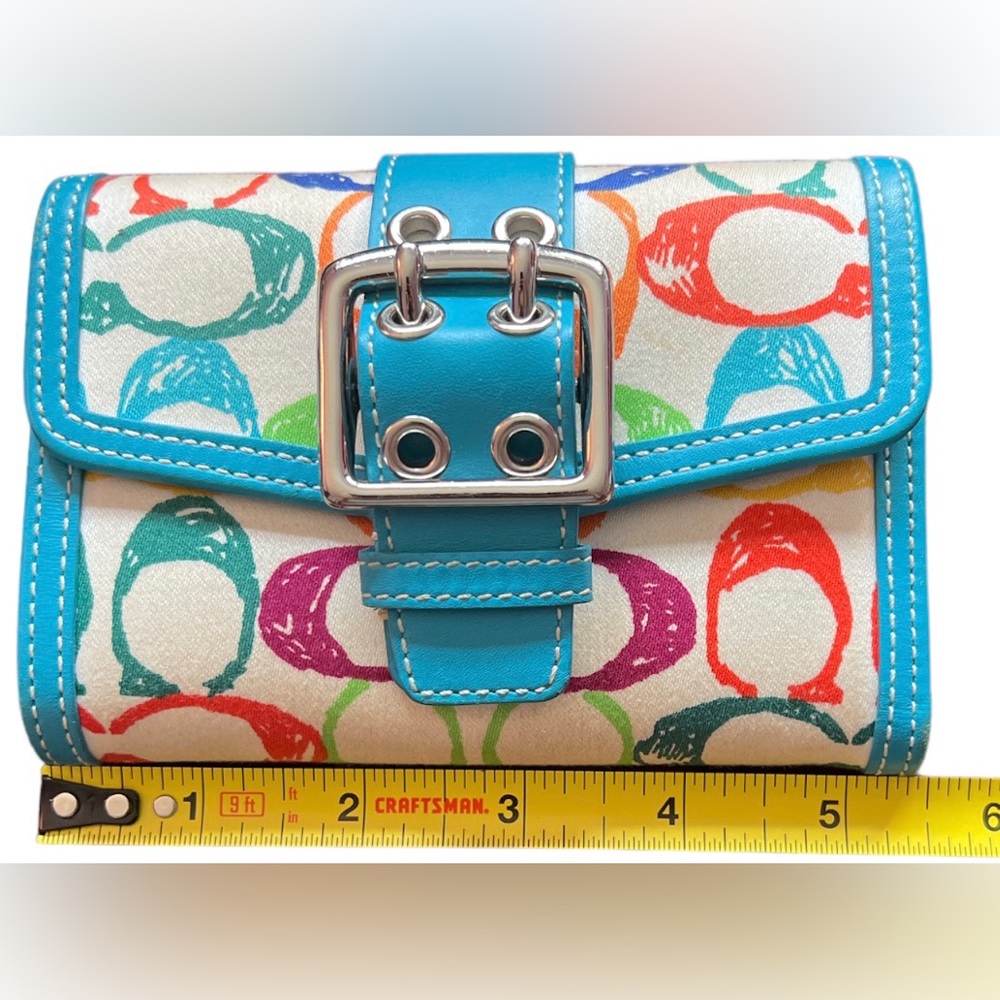 Coach Multi Color Monogram Wallet
